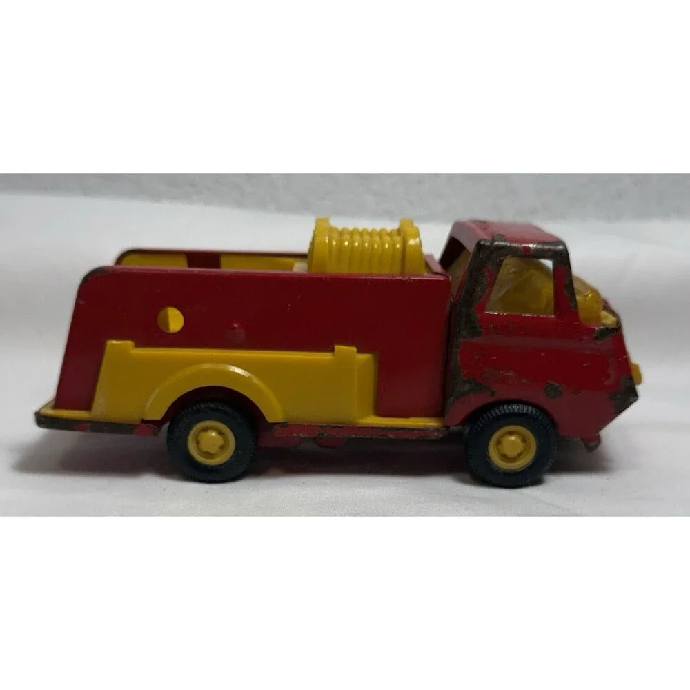 Vintage Tonka 55250 Mini Pumper Fire Truck Red Yellow Pressed Steel 6”